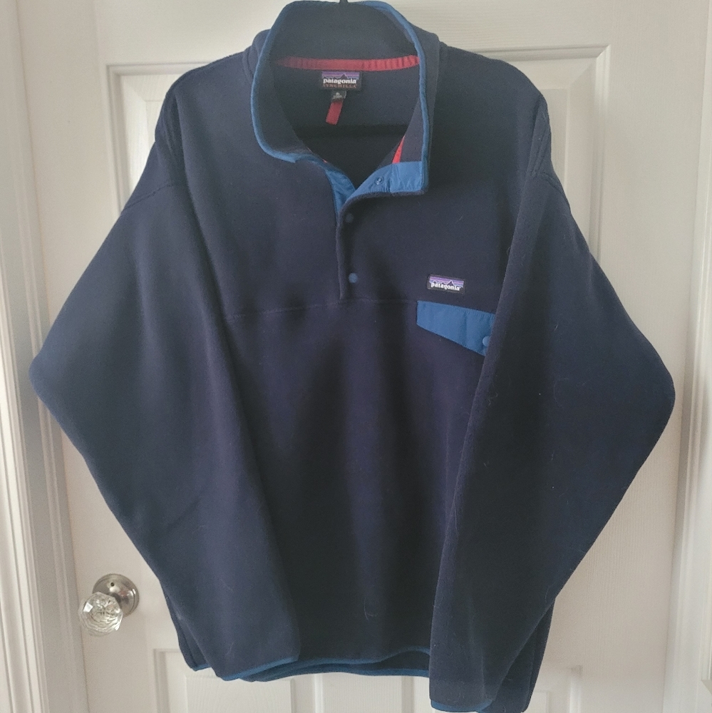 Mens Navy Patagonia Synchilla Pullover